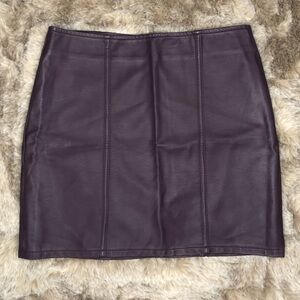 Say What Dark Purple/Plum Faux Leather Mini Skirt NWOT